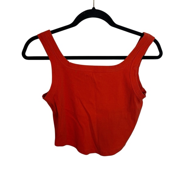 Madewell Bright Poppy Tailored Crop Tank - Picture 3 of 7